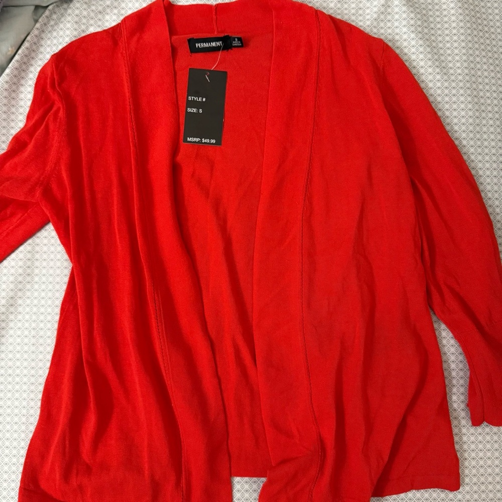 NWT Vibrant Red Cardigan - S